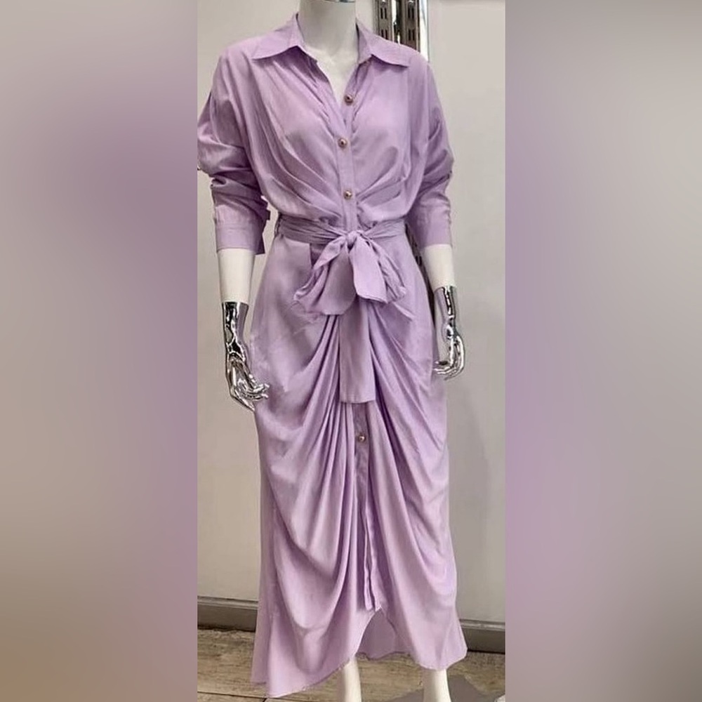 NWT Elegant Lavender Wrap Dress Size Large